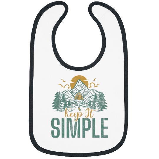 Camping Keep It Simple Sunset Forest Woods Mountain Campers Bibs