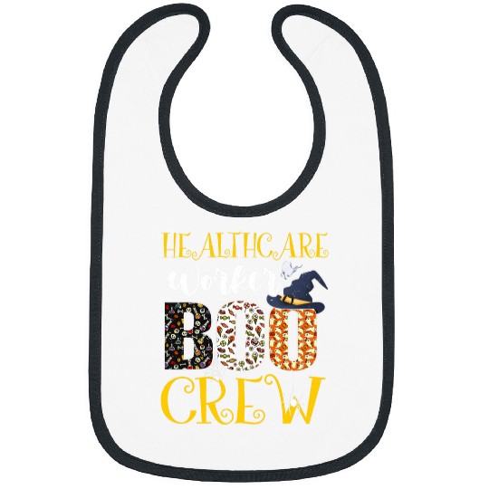 healthcares Worker Boo Crew Halloween nurses Boo ghosts Spider Bibs