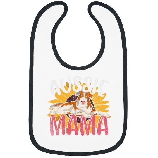 Aussie Mama Dog Sunflower Mothers Day Australian Shepherd Bibs