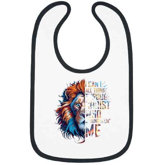 Lion Pet I Can Do All Things Through Christ Lion Faith Religious Bibs