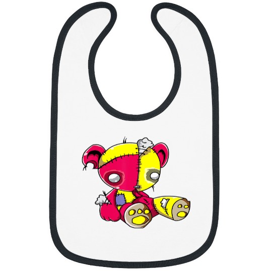 Bear Pet Gothic Pastel Teddy Bear Creepy Voodoo Bat 3 Bibs
