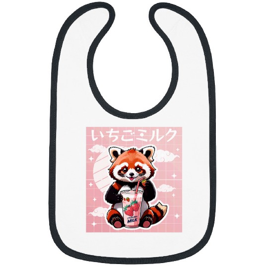 Panda Pet 90 s Japanese Strawberry Cute Anime Kawaii Red Panda Otaku Bibs