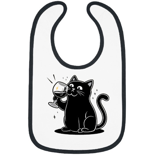 Wines Fun Sip Meow Hiss Cat Wines Lovers Housewarming Bibs