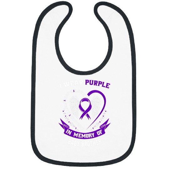 Memorial Gift Loss of Baby Brother Epilepsy Awareness Purple Bibs