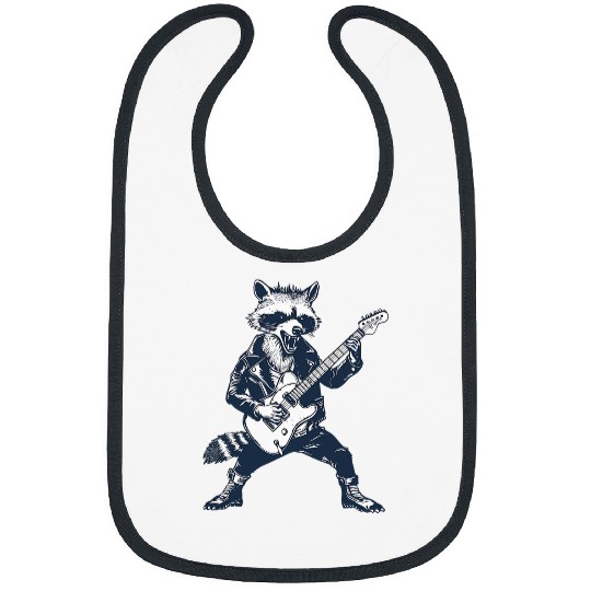 Raccoon Pet dressed as guitarist with guitar rocker musician 7 Bibs