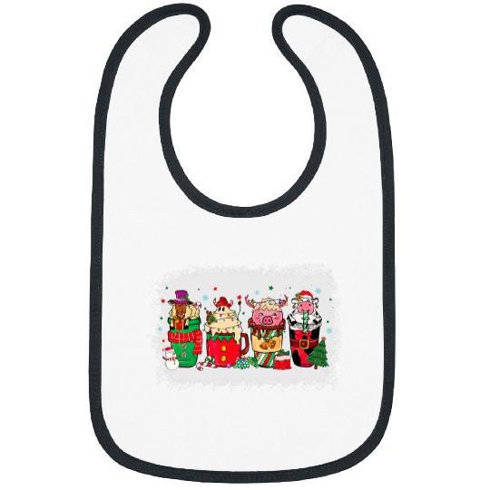 Coffee Fun Christmas Coffee Cup Bleached 2 Bibs
