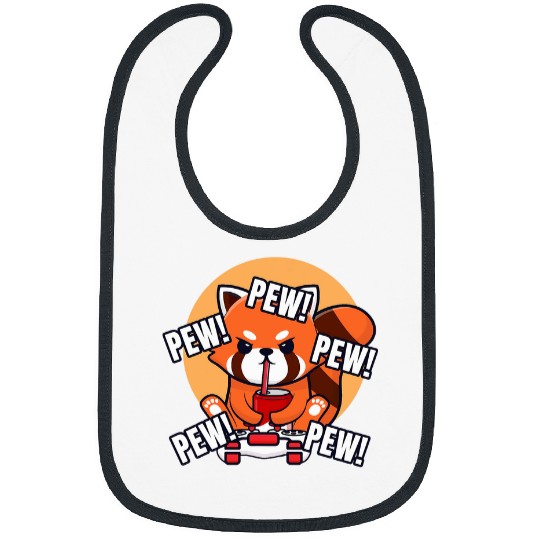 Panda Pet Red Panda Gamer Funny Red Pandas Animal Lover Graphic Bibs