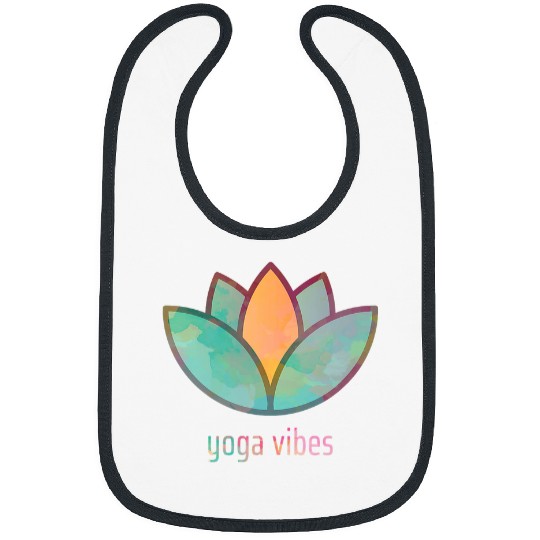 Yoga vibes Lotus image in Stylish Watercolor Design Bibs