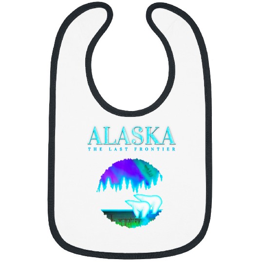 Bear Pet Cool Alaska Pair of Polar Bear with Aurora Snow Scene Bibs