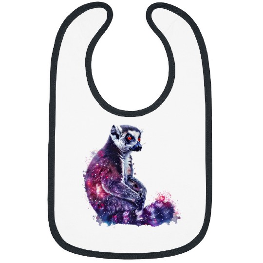 Lemur Pet Madagascar Monkey Artwork Drawing Wildlife Animal Art Bibs