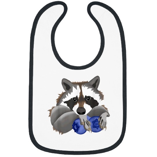 Raccoon Pet with blueberries Bibs