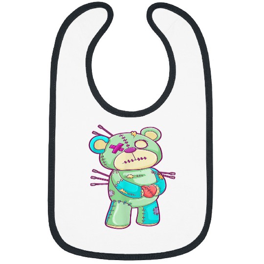 Bear Pet Gothic Pastel Teddy Bear Creepy Voodoo Bat 4 Bibs