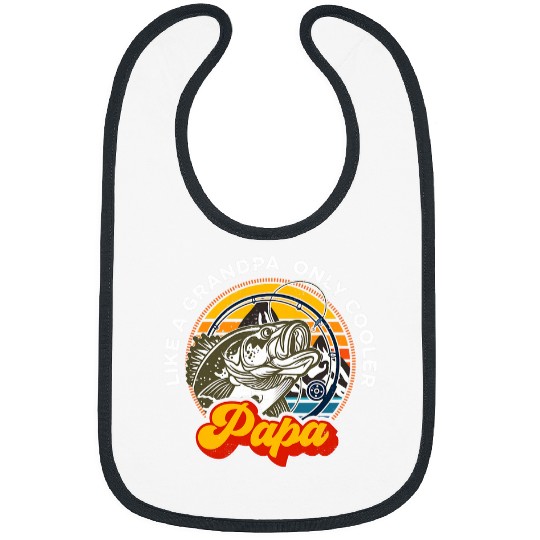 COOLER Than a Grandpa Funny Dad Fishing Papa Definition Bibs