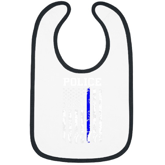 Police Job Wife Life USA Flag Funny Police Wife For Wife Women Bibs