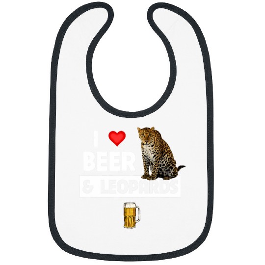 Beer Fun I Love Beer And Leopards Drinking African Safari Animal Zoo Bibs
