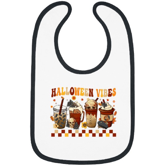 Coffee Fun horror fall coffee Skeletons hallowwen vibes pumpkin spice Bibs