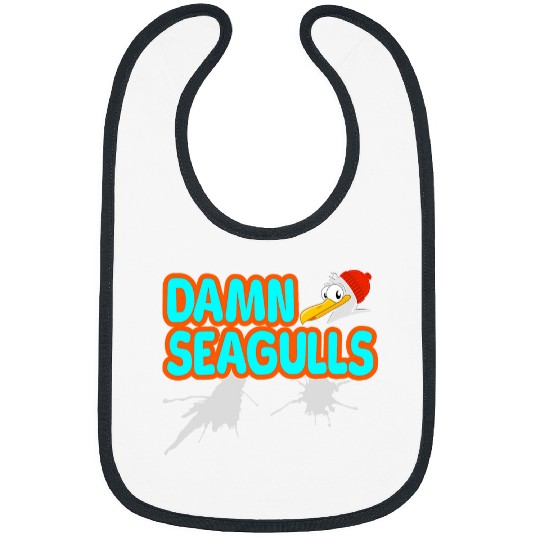Damn Seagulls Funny seagull poo saying Captain Nautical Bibs