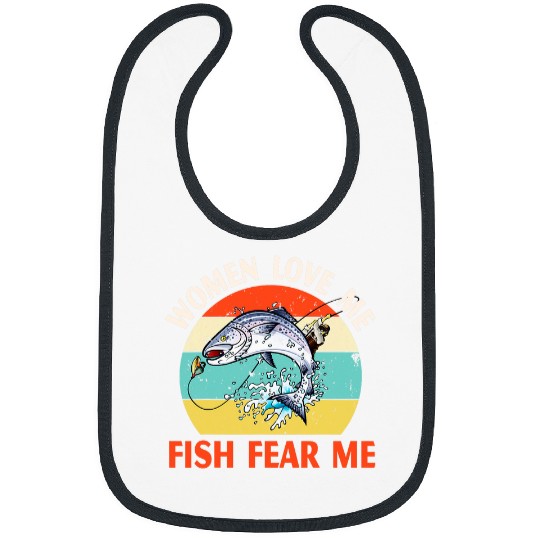 Funny Rainbow Trout Fishings Fish Fear Me Men Dad Boys Bibs