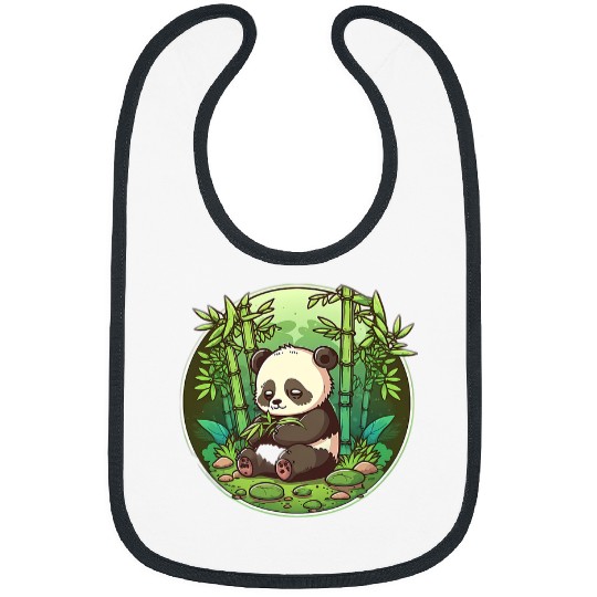 Panda Pet Adventure Cute and Curious in Bamboo Forest China Bibs