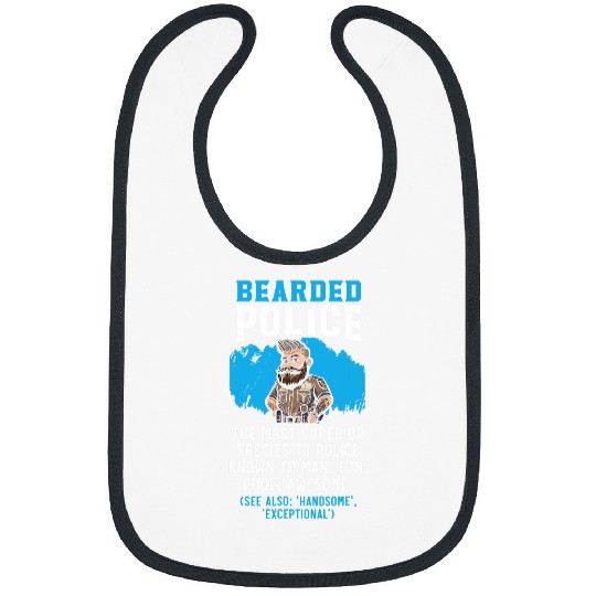 Police Job Bearded Police Officer Cop Sheriff Law Enforcement Bibs