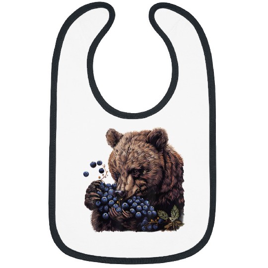 Bear Pet Blueberry Bear Portrait Animal Art Blueberries Berry Fruit Bibs