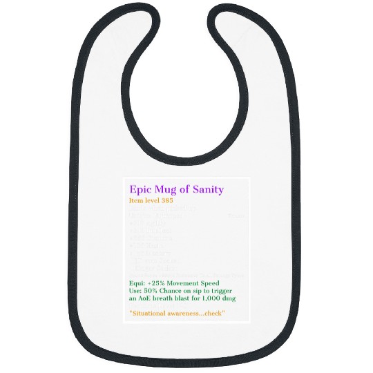 Epic of Sanity Wow Video Game Gift for Gamers Bibs