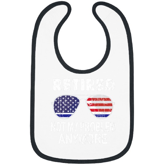 Police Job Retired Police Officer American Flag Retirement Funny Bibs