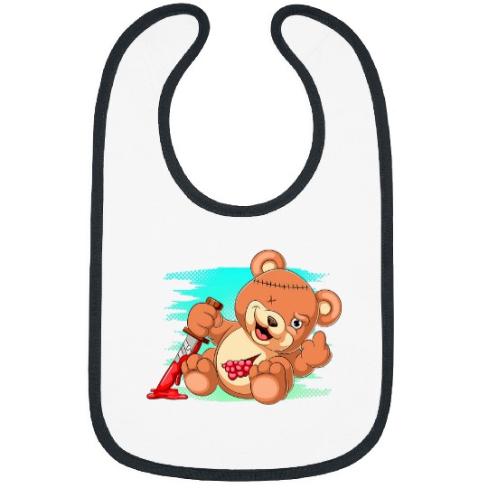 Bear Pet Pastel goth evil Animal Creepy Teddy bear Bibs