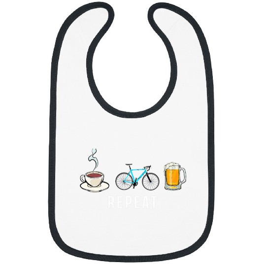 Beer Fun Biking Coffee Go Cycling Beer Repeat Funny Biker Cyclists Bibs