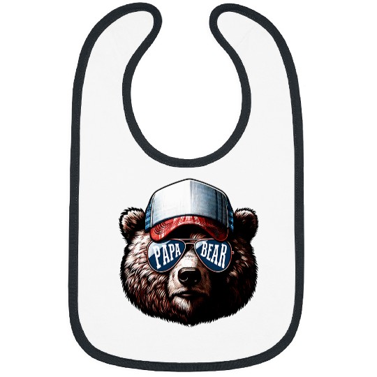 Bear Pet Papa Bear Face Fathers Day Daddy Bear Bibs