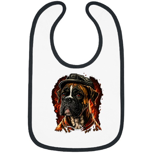 Firefighter Job Boxer Dog Fireman on Firefighter Boxer Dog Bibs