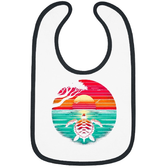 Turtle Pet at the Horizon Sunset Bibs