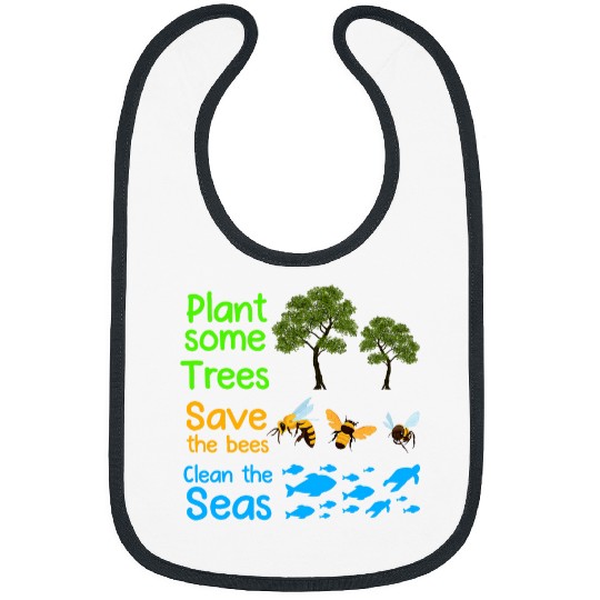 Earth Day Save the Bees Tree Sea Slogan Naturalist Ecologist 1 Bibs