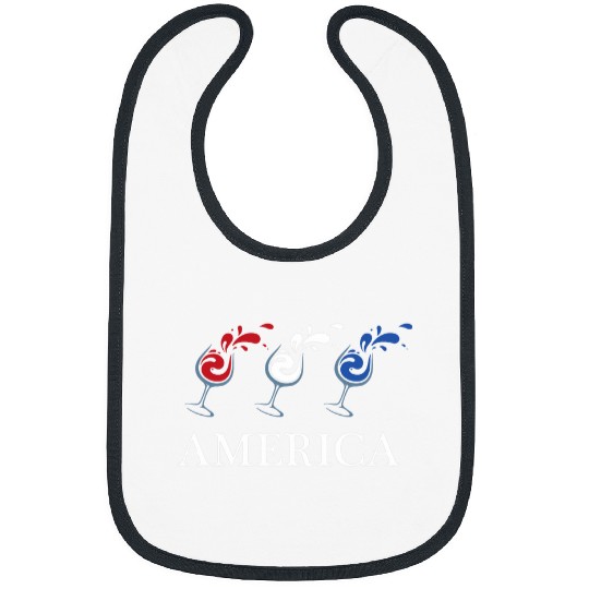 Wines Fun 4th of July Wines Red White Blue Patriotic Bibs