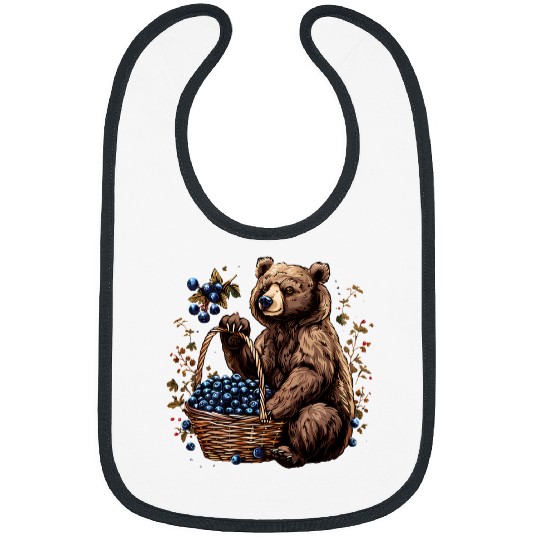 Bear Pet Blueberry Bear Blueberries Berry Fruit Animal Art Drawing Bibs