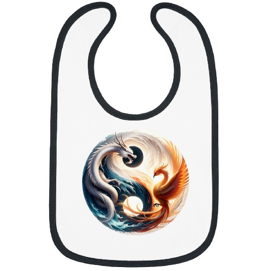 Dragon Pet Yin And Yang Dragon And Phoenix vintages Art Bibs