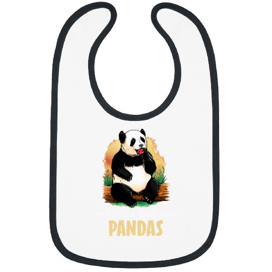 Panda Pet Just a boy who loves Pandas Panda 1 Bibs