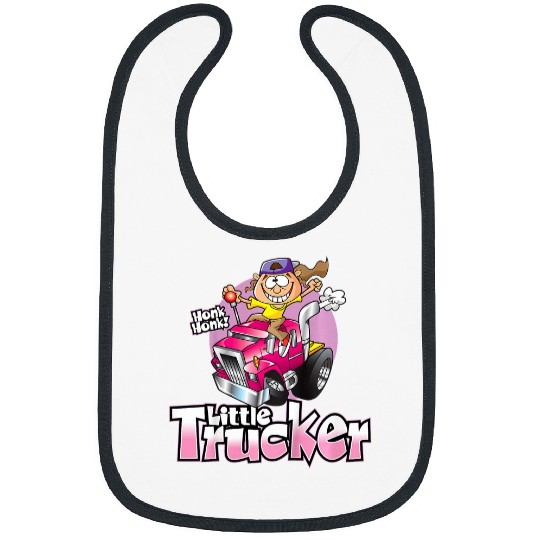 Kids Little Girls Little Trucker Semi Truck Driver Kids Bibs