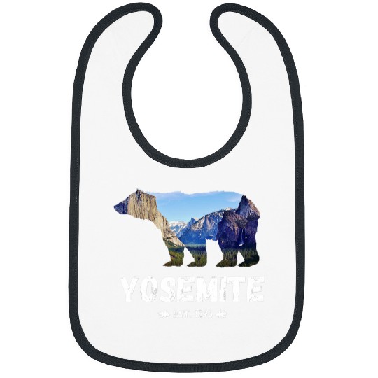 Bear Pet Black Bear with Yosemite National Park 1890 Scenery Souvenir Bibs