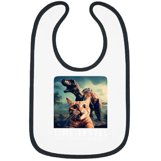 crazys Cat Selfie Run Time Travel Can Be Dangerous Cat Love Bibs