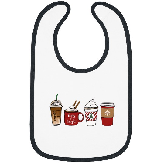 Coffee Fun Christmas Coffee Tree merry and Bright For MenWomen Bibs