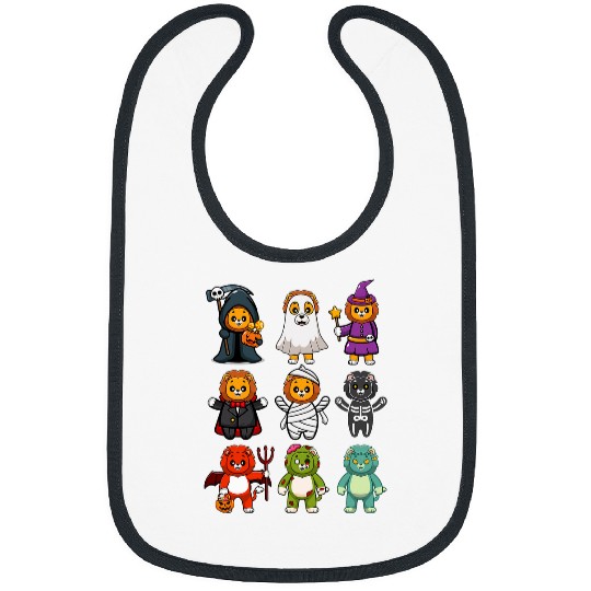 Lion Pet Spooky ghosts BooJee Horror Pumpkin Lion Halloween Bibs