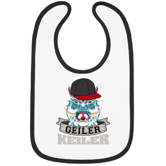 Cool Keiler Funny Wild Boar Hunting Forestry Motif Bibs