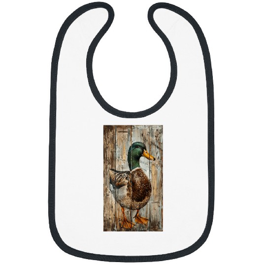 Duck Pet Rustic Woodgrain Mallard duck Wildlife art Duck Bibs