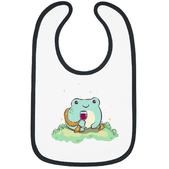 Wines Fun Boujee Aesthetic Kawaii Frog Wines Bougie Bibs
