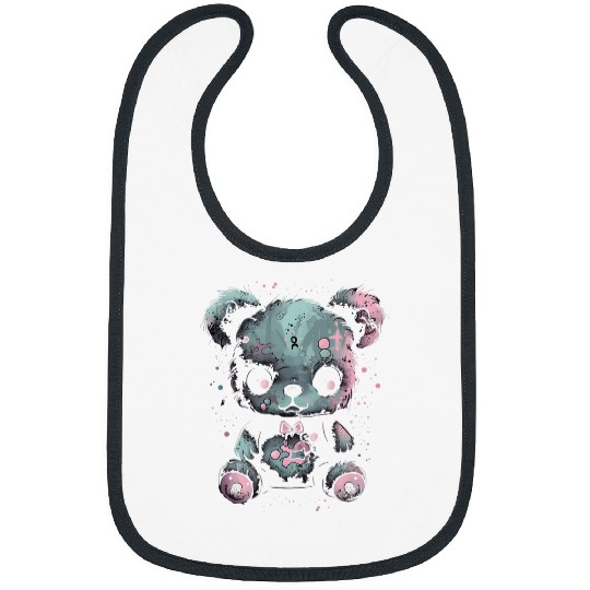 Bear Pet Pastel Goth Creepy Teddy Bear Stuffed Toy Menhera Anime 2 Bibs