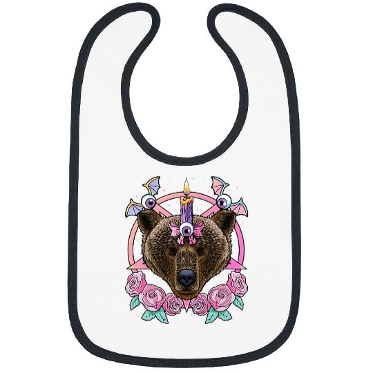 Bear Pet Pastel Goth Bear Pagan Creepy Menhera Bibs