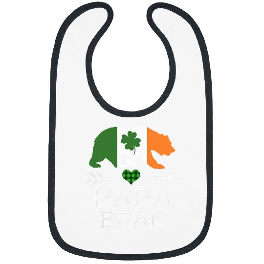 Bear Pet papa bear st patricks day irish green plaid family Bibs