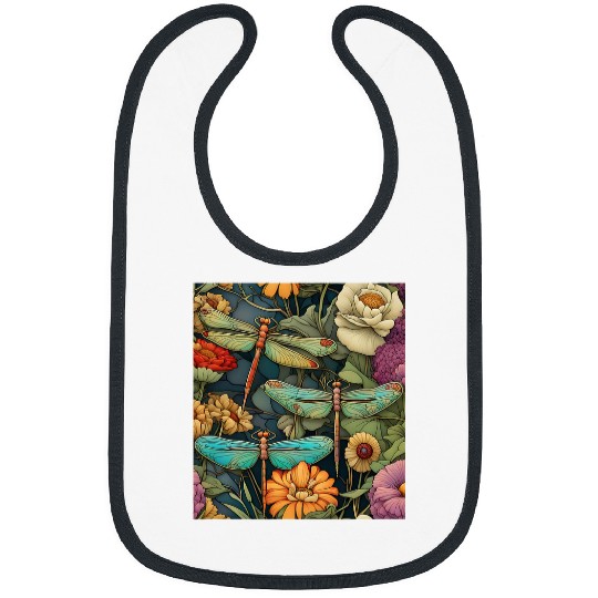 Dragonfly Garden Dragonflies Flying Among The Flowers Bibs