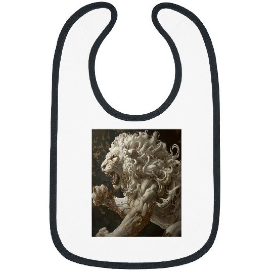 Lion Pet Powerful Strong Victorian Angry Ivory Lion Fantasy Art 2 Bibs